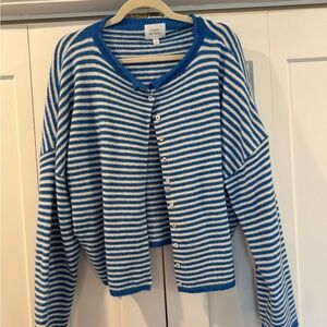 Striped Blue and White Cardigan